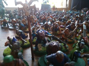 Frenzied Mutant Mob!  You can see how I just threw everything in there.  I've now decided that if I've got a couple of Dark Elves they can be part of a ROC warband rather than a 40k one.  