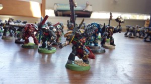 Based around a damaged mid-period Calgar miniature I converted this captain to be a close-combat monster.